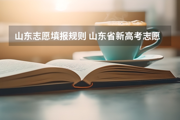 山东志愿填报规则 山东省新高考志愿填报规则