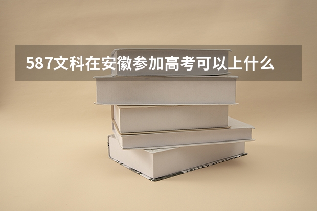 587文科在安徽参加高考可以上什么大学