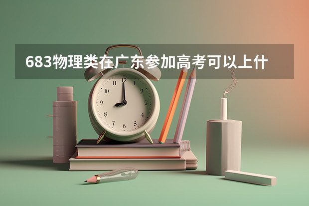 683物理类在广东参加高考可以上什么大学