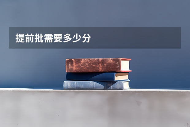 提前批需要多少分