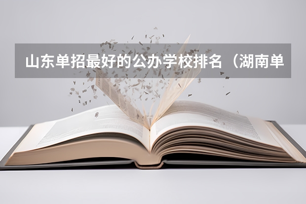 山东单招最好的公办学校排名（湖南单招学校推荐公办）
